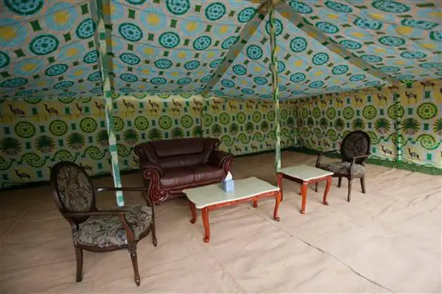 Fancy furniture for a Bedouin tent fit for a LIibyan leader!